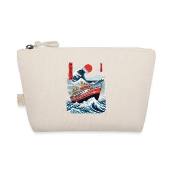 Ukiyo-E Fischerboot Meer Welle Japan Streetwear - Bio-Täschchen - Natur - Vorne