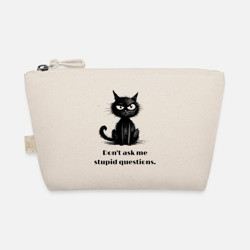 Black Cat Comic Style Funny Saying Organic Pouch