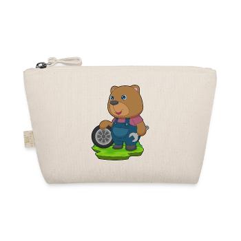 Bear Car Mechanic Car Tire Car Repair Shop - Organic Pouch - nature - Front