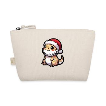 Cute Bearded Dragon Christmas - Organic Pouch - nature - Front