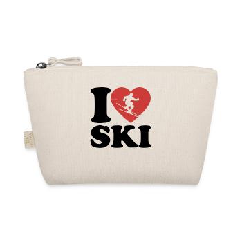J’aime le ski, l’après-ski, les sports d’hiver, le cœur - Trousse biologique - nature - Devant