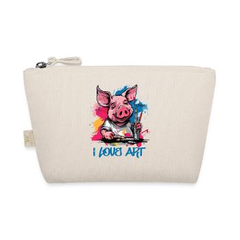 Painter and Artist Pig, I Love Art - Organic Pouch - nature - Front