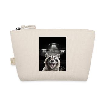 Funny raccoon selfie in front of UFOs Raccoon UFO - Organic Pouch - nature - Front