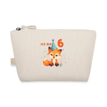 6.Geburtstag Fuchs Füchse Jungen Mädchen 6 Jahre - Bio-Täschchen - Natur - Vorne