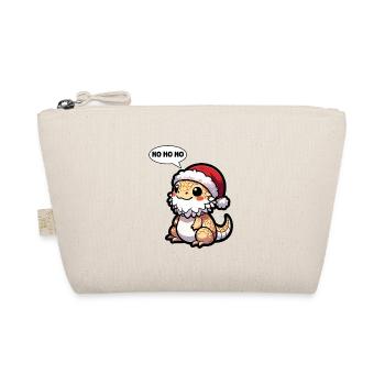 Cute Bearded Dragon Christmas Lizard Gecko - Organic Pouch - nature - Front