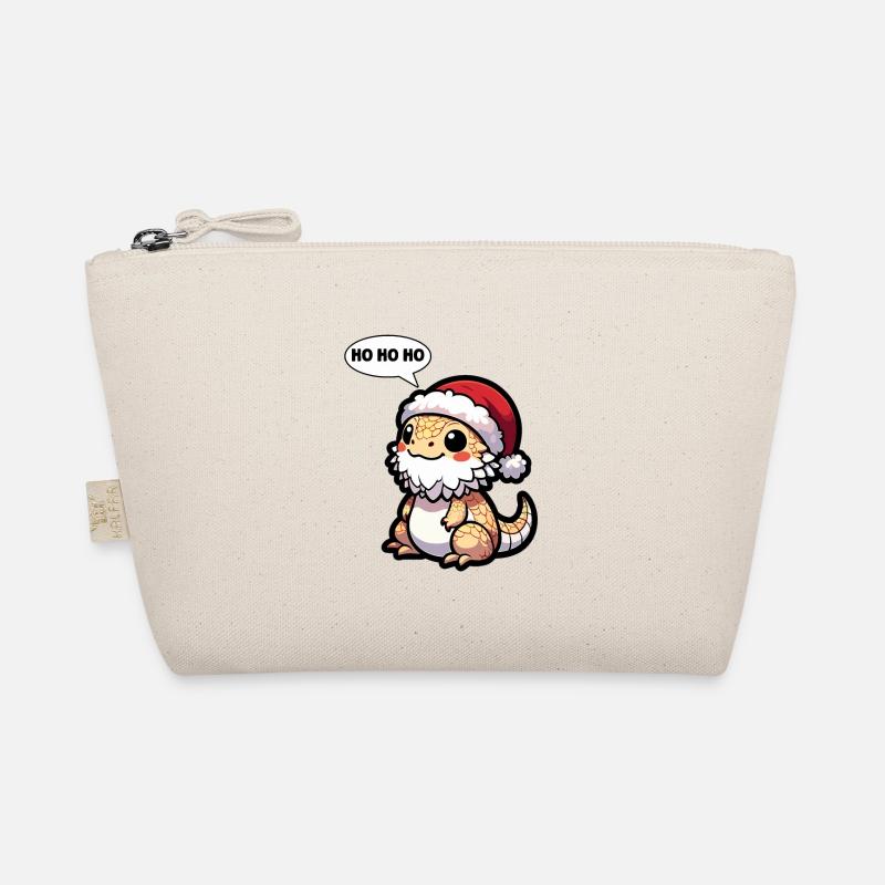 Cute Bearded Dragon Christmas Lizard Gecko Organic Pouch