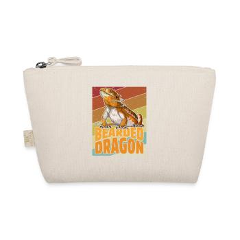Retro Bearded Dragon Pogona Lizard Pet Owner - Organic Pouch - nature - Front