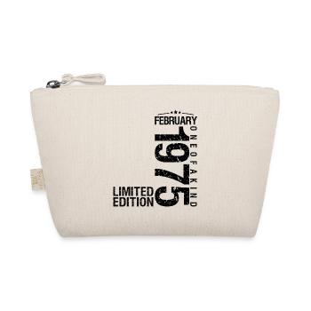 Birthday February 1975 February born in January - Organic Pouch - nature - Front