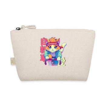 Cycling anime cat Neko - Organic Pouch - nature - Front