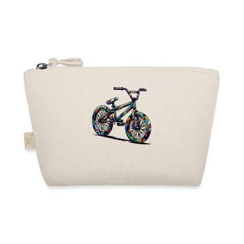 Polygon Art Fahrrad Motocross BMX Fahrer - Bio-Täschchen - Natur - Vorne