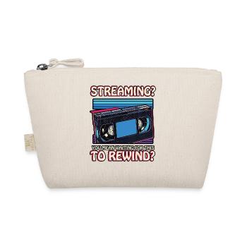 Funny VHS Era Rewind Label Space Streaming - Organic Pouch - nature - Front