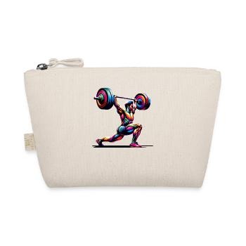Colorful Pop Art Weightlifter Weights - Organic Pouch - nature - Front