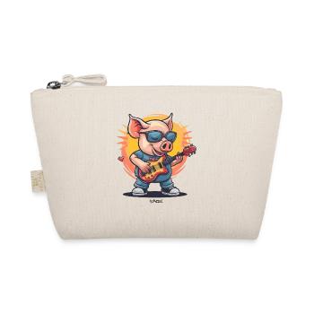 Guitare et cochon de musique rock - Trousse biologique - nature - Devant