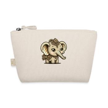 Kawaii Steampunk Elephant Fantasy Elephant Lover - Organic Pouch - nature - Front