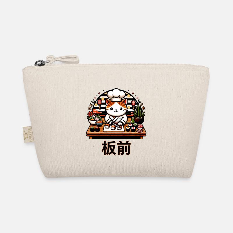 Sushi Master Cat: Playful Chef Kitty Art Organic Pouch