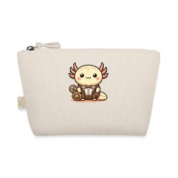 Kawaii Steampunk Axolotl Fantasy Axolotl Lover - Organic Pouch - nature - Front