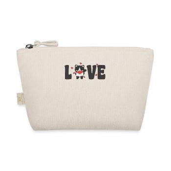Chat pour la Saint-Valentin Animaux mignons avec des cœurs d’amour - Trousse biologique - nature - Devant