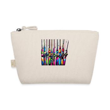 Bunte Pop Art Angelrute Fisch Angler Fischer - Bio-Täschchen - Natur - Vorne