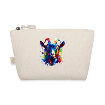 Colorful Splash Art Goats Farm Animal Goat Lover - Organic Pouch - nature - Front