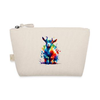 Colorful Splash Art Goats Farm Animal Goat Lover - Organic Pouch - nature - Front