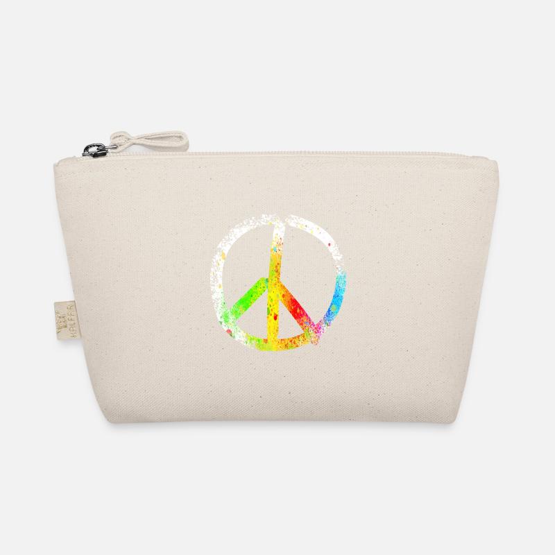 peace sign speckled 02 Bio-Täschchen