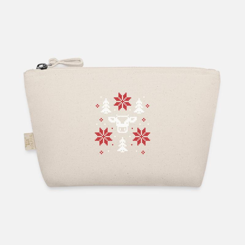 Cerf festif & flocons de neige pull de Noël moche Trousse biologique