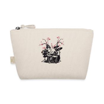 Trommelnde Sakura Geisha - Bio-Täschchen - Natur - Vorne