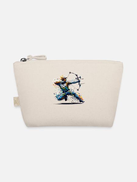 Polygon Art Archer Archery Bow And Arrow Archers - Organic Pouch - nature - Front