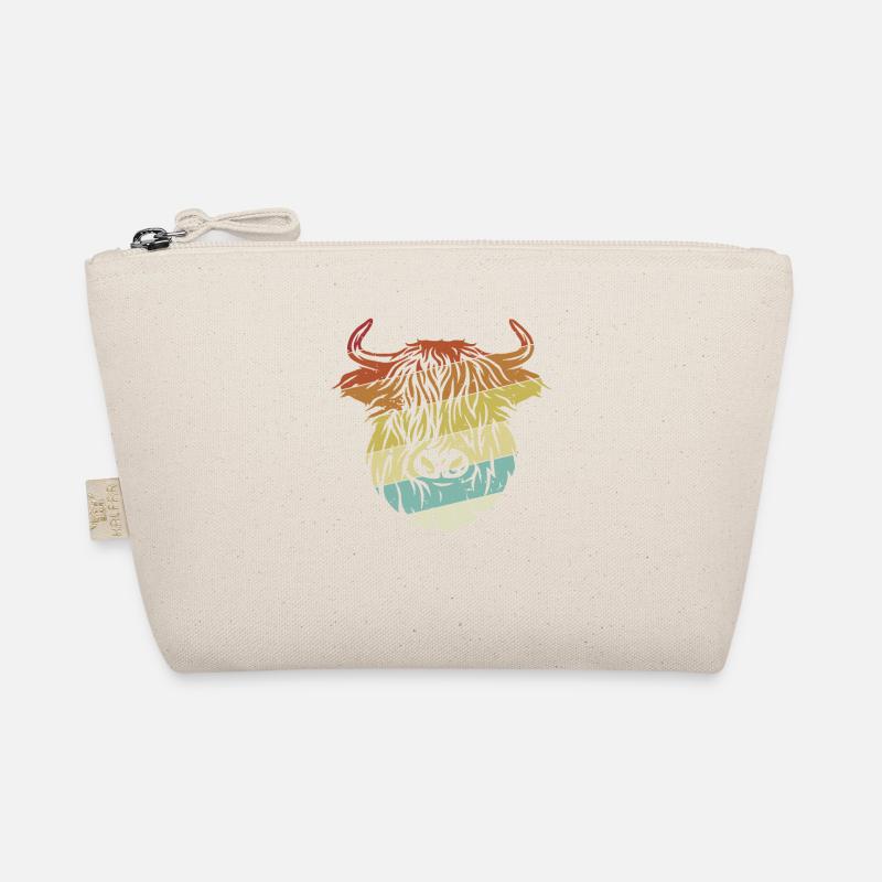 Retro Highland Kuh Highland Färse Züchter - Bio-Täschchen - Natur