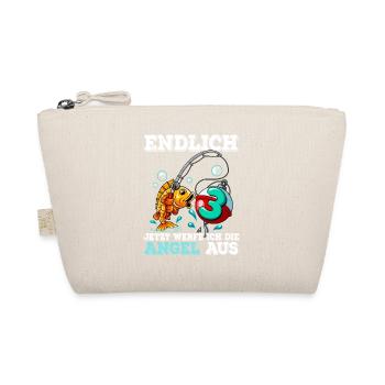3 Birthday Angler Fishing - Organic Pouch - nature - Front
