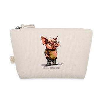 Entspanntes Souveränes Schwein - Bio-Täschchen - Natur - Vorne