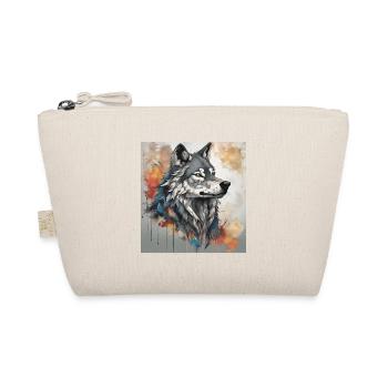 Wolf with color spots background. - Organic Pouch - nature - Front