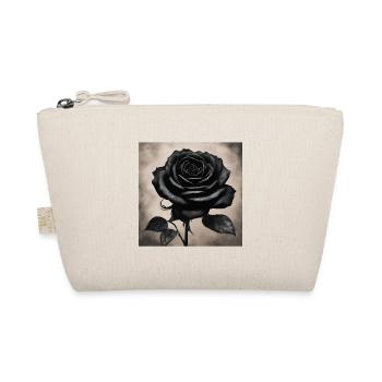 Schwarze Rose Kunstbild - Bio-Täschchen - Natur - Vorne