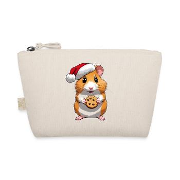 Hamster mit Keks , Süßer Hamster , Weihnachten - Bio-Täschchen - Natur - Vorne