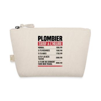 Plombier tarif à l'heure idée cadeau humour - Trousse biologique - nature - Devant
