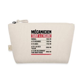 Mécanicien tarif à l'heure idée cadeau humour - Trousse biologique - nature - Devant