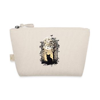 Witches Cat Halloween Full Moon Aesthetic - Organic Pouch - nature - Front