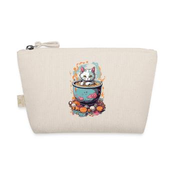 Cute Cat Ramen Otaku Noodle Soups Aesthetic - Organic Pouch - nature - Front