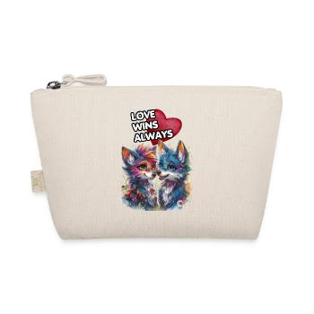 LOVE WINS ALWAYS. Wolves, Wolf, Heart, In Love, - Organic Pouch - nature - Front