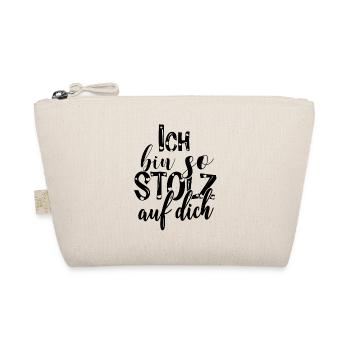 Ich bin so stolz auf dich Spruch Anerkennung - Bio-Täschchen - Natur - Vorne