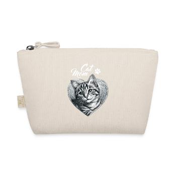 Chat Chat Maman Fête des Mères Patte Chat Amour Coeur - Trousse biologique - nature - Devant