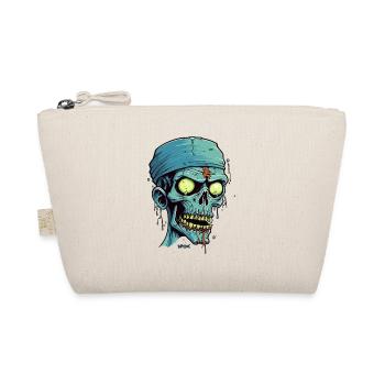 Ein Mumien Zombie Totenkopf - Bio-Täschchen - Natur - Vorne