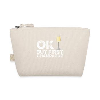 OK But First Alcohol T-Shirt - Funny Drinking Cool - Organic Pouch - nature - Front