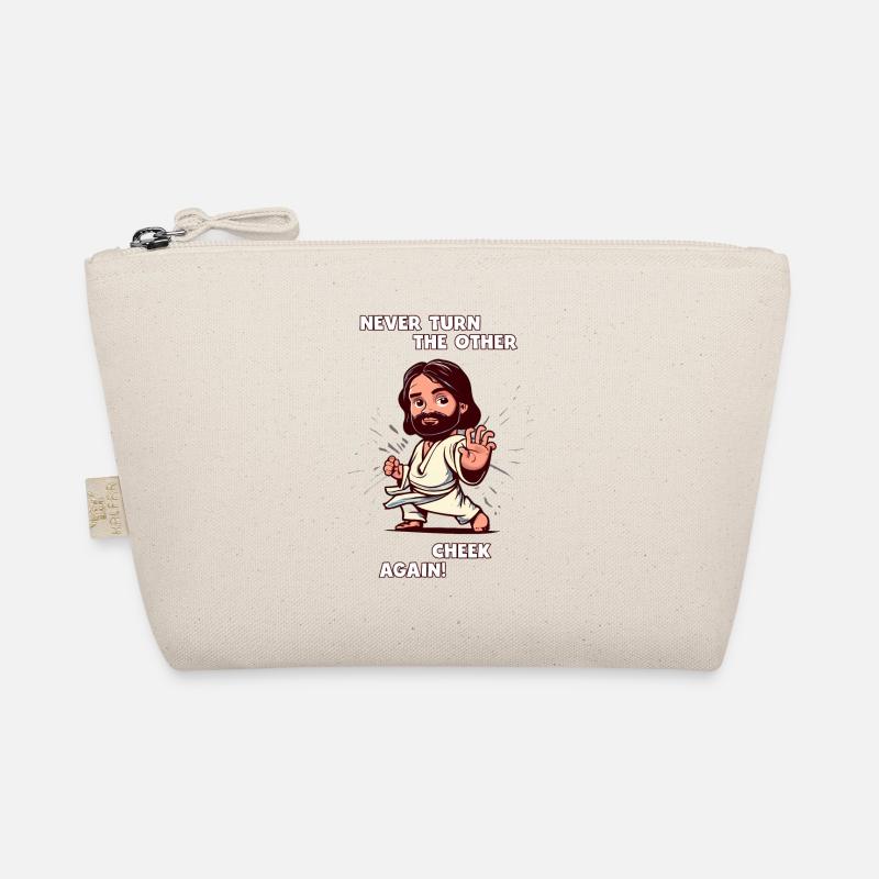 Karate Jesus Never Turn the Other Cheek Again Organic Pouch