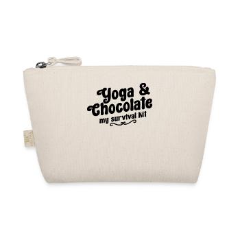 Yoga and Chocolate - Tahirt Funny Yoga - Organic Pouch - nature - Front