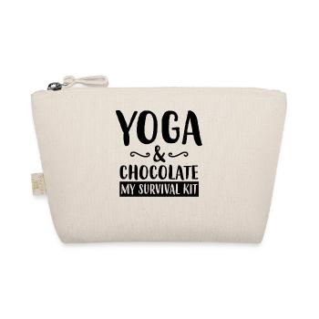 Yoga and Chocolate - Tahirt Funny Yoga - Organic Pouch - nature - Front