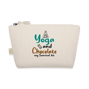 Yoga and Chocolate - Tahirt Funny Yoga - Organic Pouch - nature - Front
