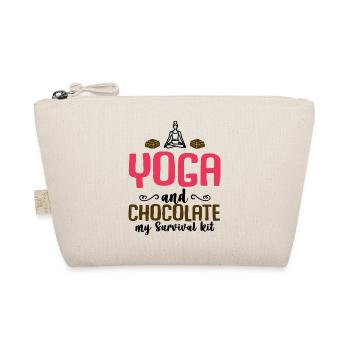 Yoga and Chocolate - Tahirt Funny Yoga - Organic Pouch - nature - Front