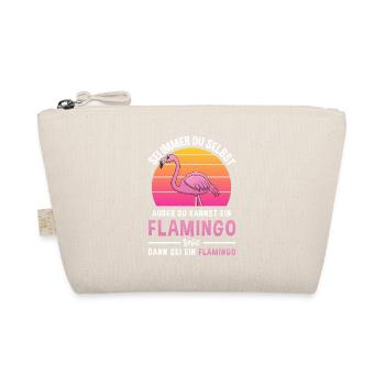 Rosa Roter Vogel Flamingo - Bio-Täschchen - Natur - Vorne