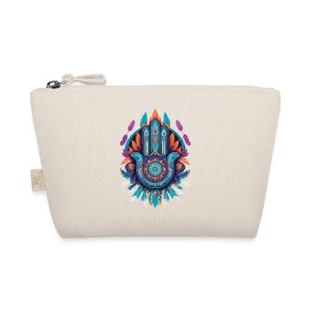 Hamsa Hand Mandala Bohemian Chic - Organic Pouch - nature - Front